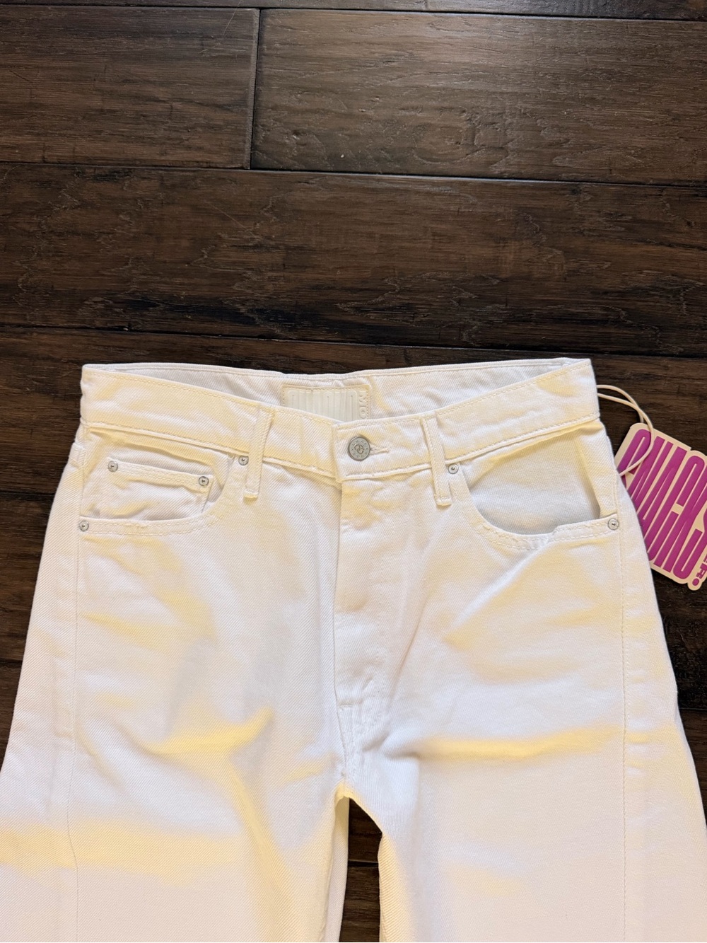 MOTHER Snacks The COOLEST EVER White Twist Flare Jeans 26 NWT $300!! - Picture 2 of 5